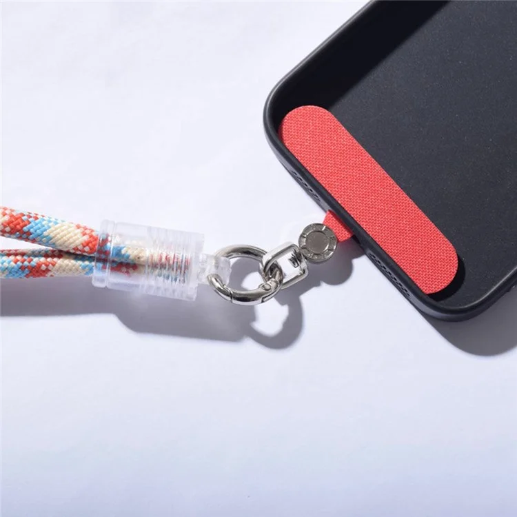 Nylon Telefon Tether Tab 360 ° Rotatable Metall -haken -telefongurt Austausch - Schwarz