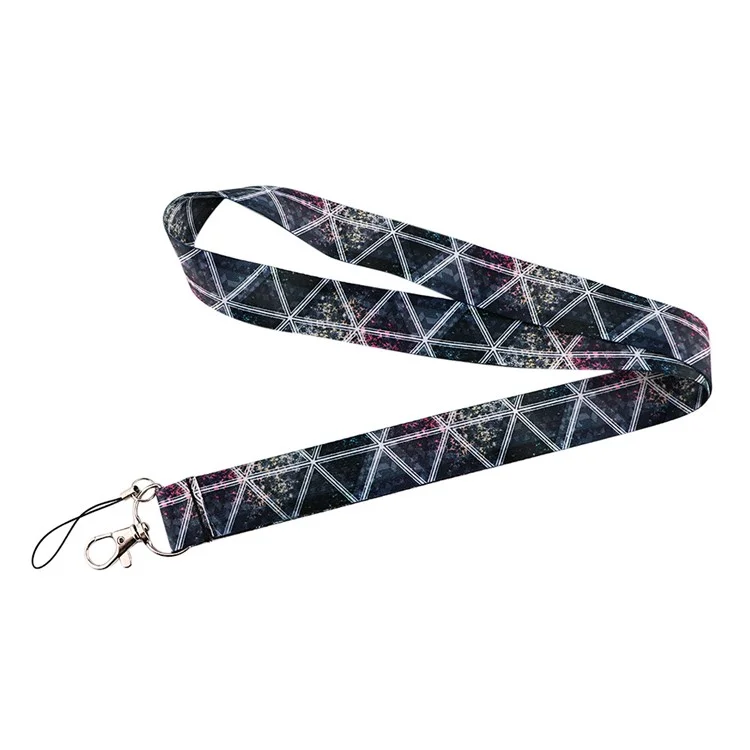 Patrón de triángulo de geometría Teléfono Cinta de cuello Universal Teléfono móvil Nylon Correa para el cuello Soporte para insignia de identificación Cuerda colgante - AL330-2