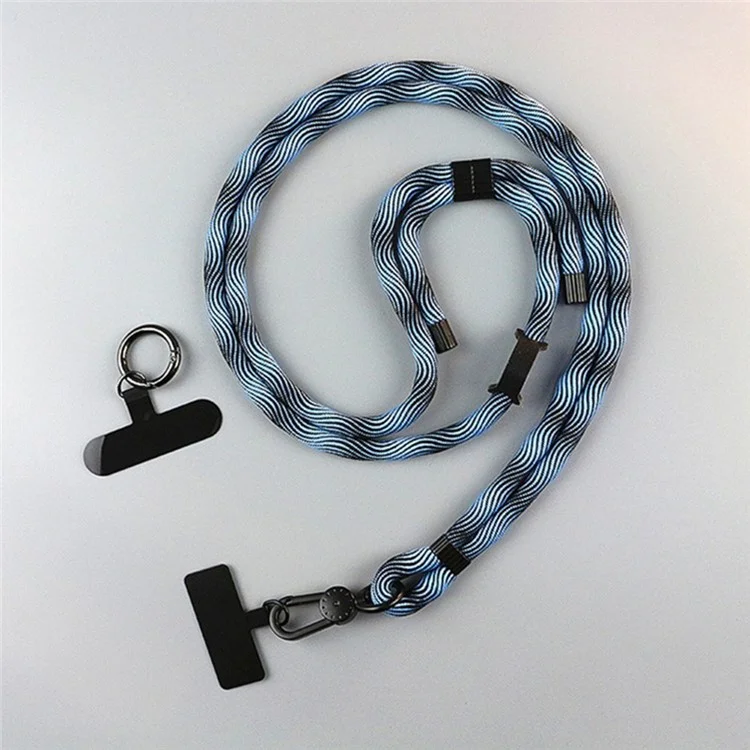 Bulk Purchasing Stylish Anti-Loss Phone Strap Adjustable Lanyard with Tether Tab for Phone Case - Blue / Black