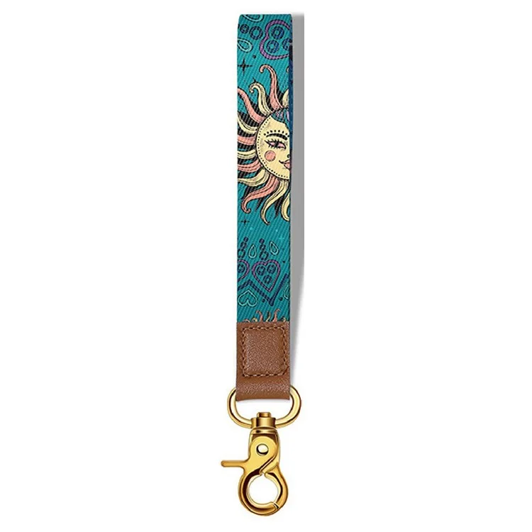 Compre em Lote Conjunto de Cordão de Pescoço e Alça de Pulso com Estampa Solar e Chaveiro Destacável para Telefones, Apito, Porta-Cartões, Chaves