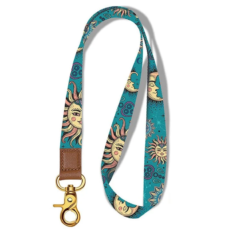 Compre em Lote Conjunto de Cordão de Pescoço e Alça de Pulso com Estampa Solar e Chaveiro Destacável para Telefones, Apito, Porta-Cartões, Chaves