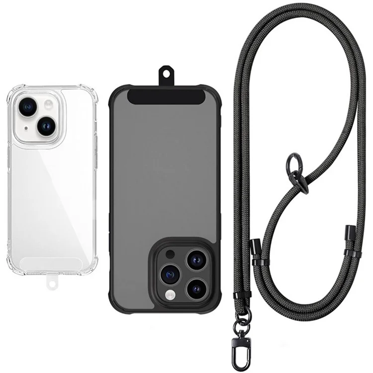 Bulk Purchasing EZ-E0088 Adjustable Phone Strap Anti-Loss Phone Cases Lanyard with Tether Tab - Black