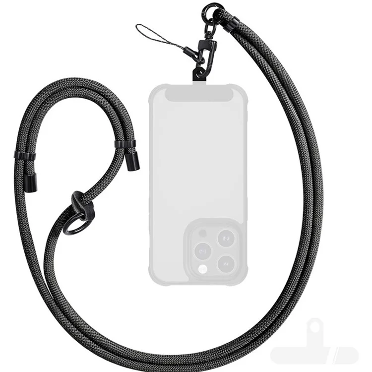 Bulk Purchasing EZ-E0088 Adjustable Phone Strap Anti-Loss Phone Cases Lanyard with Tether Tab - Black