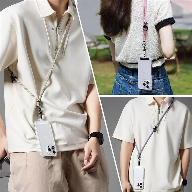 Bulk Purchasing EZ-E0088 Adjustable Phone Strap Anti-Loss Phone Cases Lanyard with Tether Tab - Black