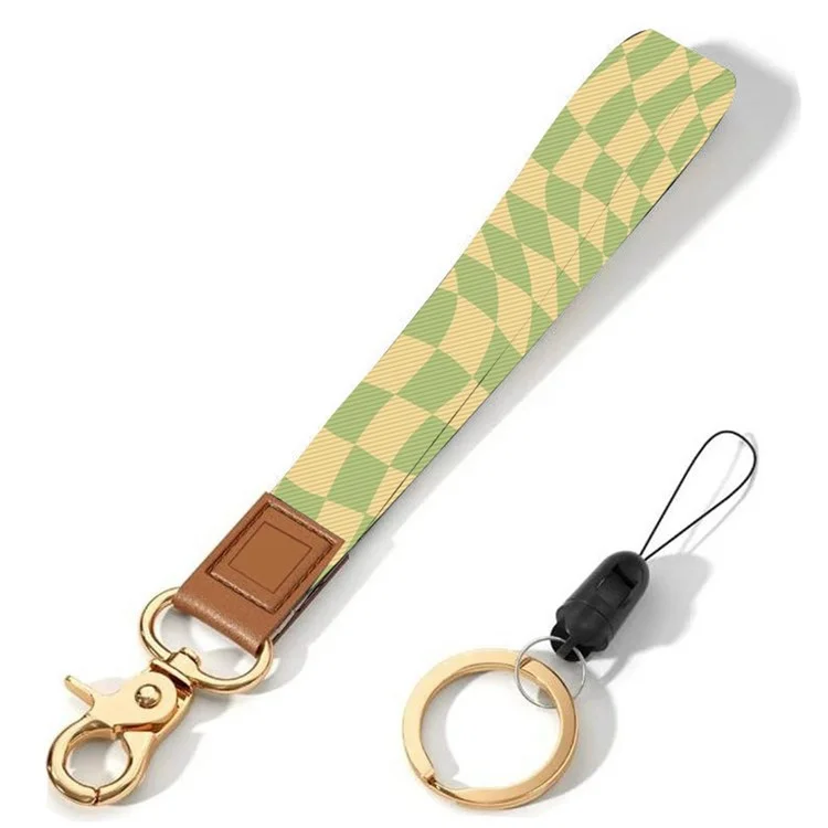 Bulk Purchasing PU Wrist Strap Cell Phone Case Strap with Detachable Keychain for Camera, Keys - Style A