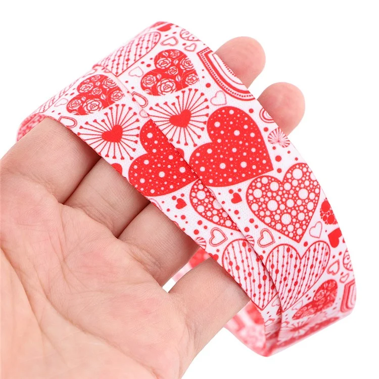 Support universel pour téléphone Cordon tour de cou Support pour badge d'identification Porte-cartes Porte-clés Motif coeur Corde - AL426-3 