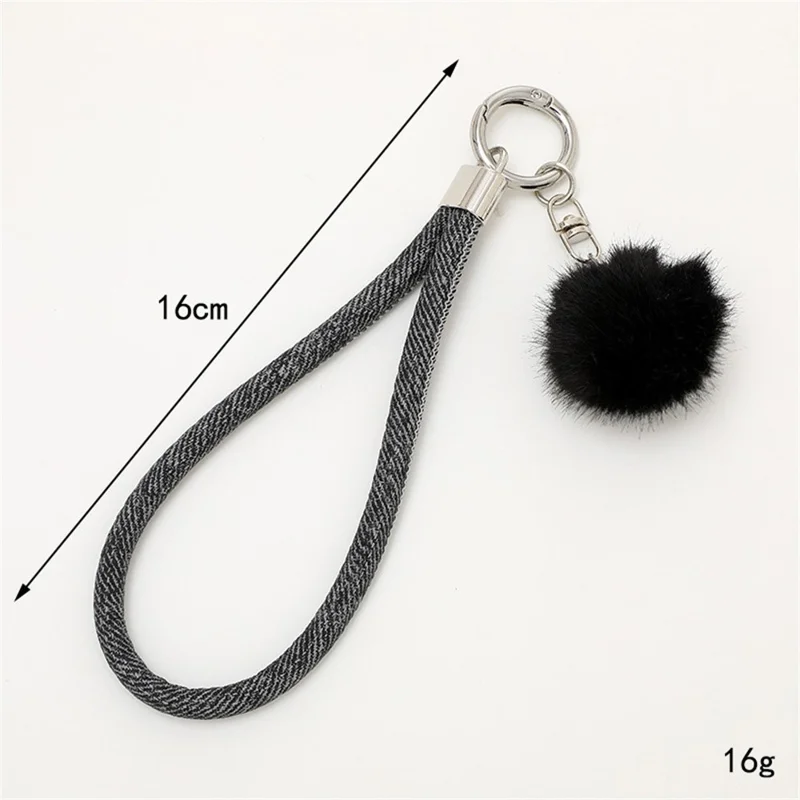 Plush Phone Charm Keychain Pendant Cell Phone Case Strap - Brown
