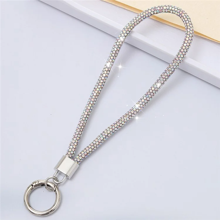 Rhinestones Cell Phone Charms Lanyard Wrist Strap Keychain Pendant Phone Ring Strap - Multi-color