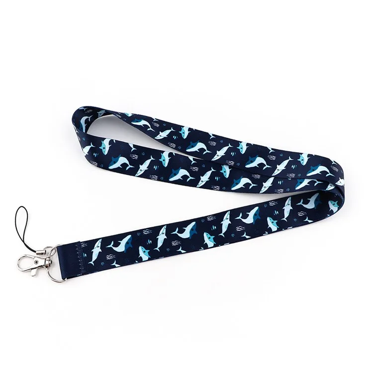 Universal Phone Lanyard Shark Whale Pattern Rope Keychain ID Badge Card Holder Nylon Neck Strap - AL438-4