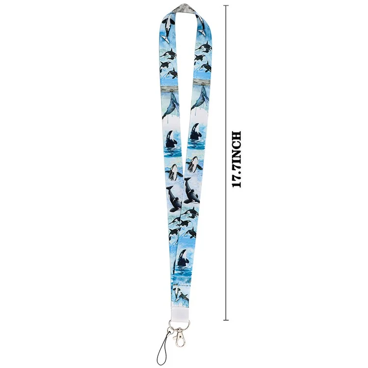 Universal Phone Lanyard Shark Whale Pattern Rope Keychain ID Badge Card Holder Nylon Neck Strap - AL438-4