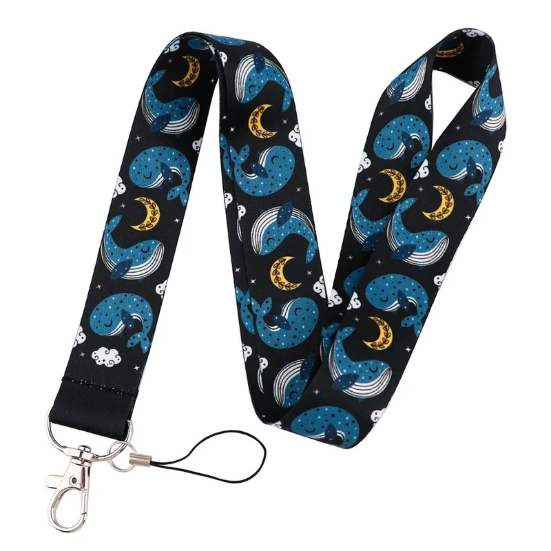 Universal Phone Lanyard Shark Whale Pattern Rope Keychain ID Badge Card Holder Nylon Neck Strap - AL438-5