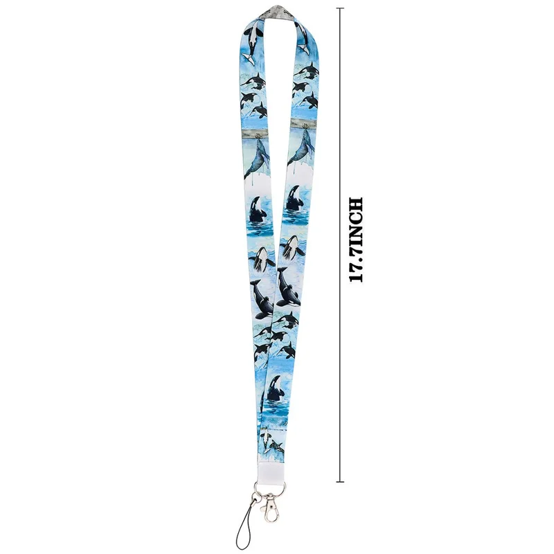 Universal Phone Lanyard Shark Whale Pattern Rope Keychain ID Badge Card Holder Nylon Neck Strap - AL438-5