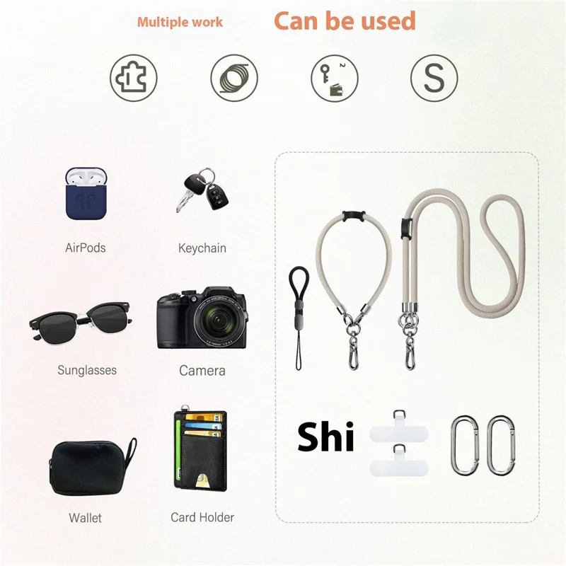 Bulk Purchasing HY-10088 Crossbody Phone Lanyard Polyester Wrist Strap Set with Tether Tab - Black / White