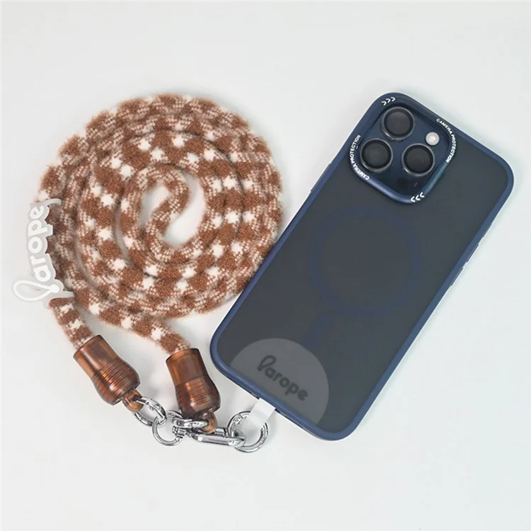 AROPE 120 cm Polyester-Handyschlaufe mit Umhängeriemen und Telefon-Tether-Tab, Stil für Winter/Herbst - Dunkelbraun