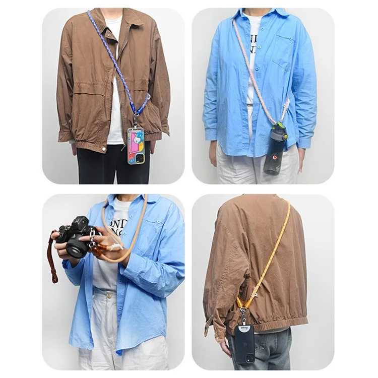 AROPE 120 cm Polyester-Handyschlaufe mit Umhängeriemen und Telefon-Tether-Tab, Stil für Winter/Herbst - Dunkelbraun