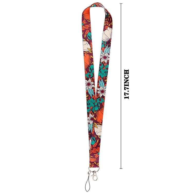 Chinese Rose Pattern Phone Lanyard Neck Strap for ID Card Holder Phone Keys Badge Holder - AL661-2