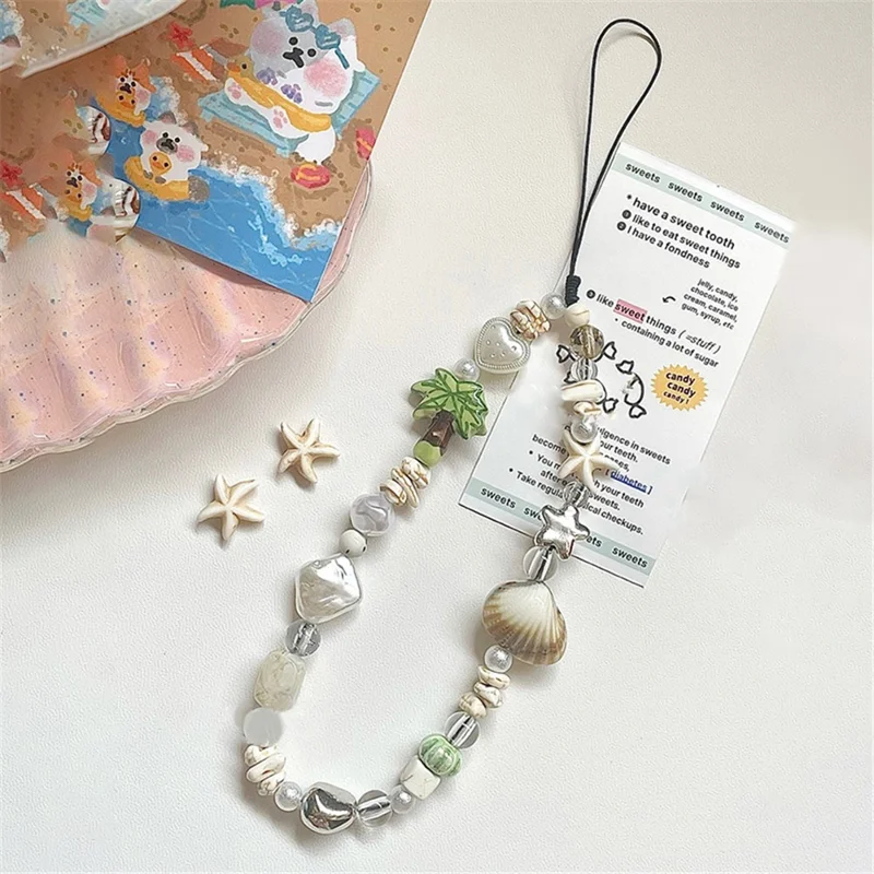 Lanière de téléphone à perles d'été Accessoire pendentif en résine pour étuis de téléphone portable 25 cm