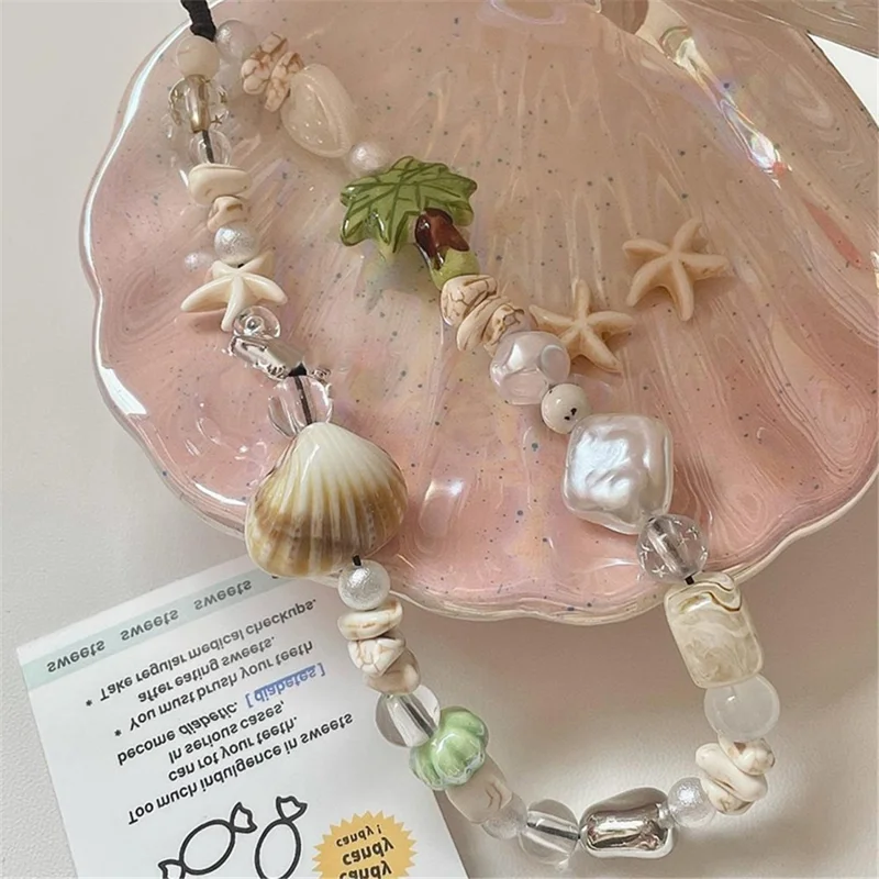 Lanière de téléphone à perles d'été Accessoire pendentif en résine pour étuis de téléphone portable 25 cm