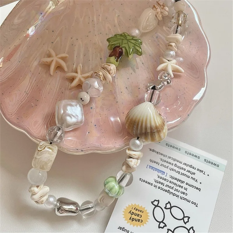 Lanière de téléphone à perles d'été Accessoire pendentif en résine pour étuis de téléphone portable 25 cm