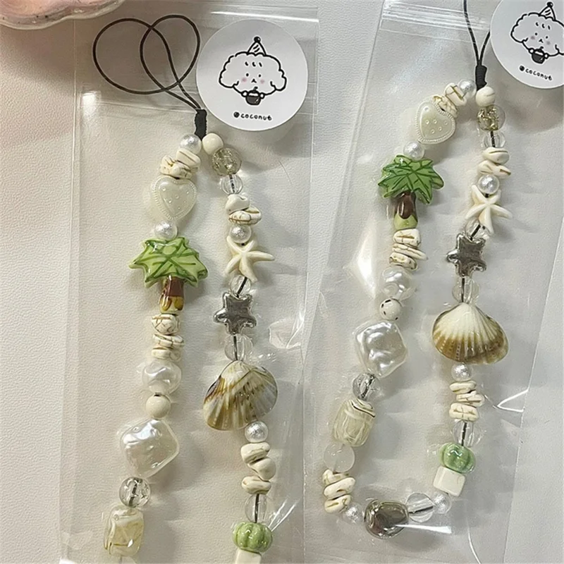 Lanière de téléphone à perles d'été Accessoire pendentif en résine pour étuis de téléphone portable 25 cm