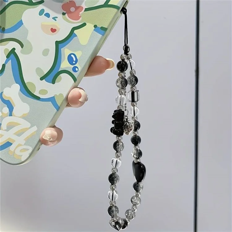 Phone Case Strap Bear Heart Design Strawberry Charm Bracelet Lanyard Multi-Scene Use