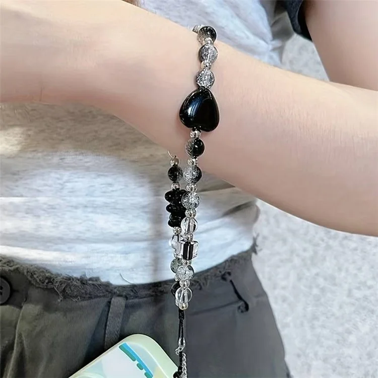 Phone Case Strap Bear Heart Design Strawberry Charm Bracelet Lanyard Multi-Scene Use