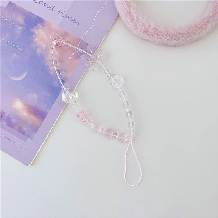 Handmade Beaded Phone Strap Sweet Fresh Style Acrylic 25cm Phone Case Lanyard for Girls - Bear
