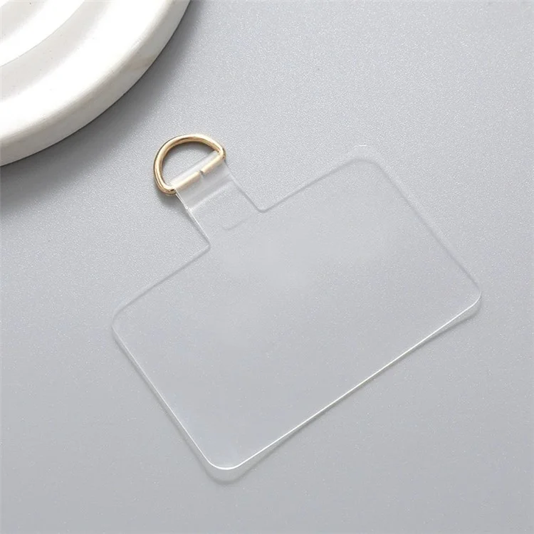Clear Ultra Thin Phone Tether Tabs Anti-Lost Universal Phone Lanyard Patch for Mobile Devices - Square / Gold