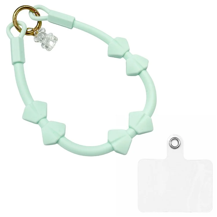 Silicone Butterfly Wrist Strap with Tether Tabs Cell Phone Cases Lanyard - Light Cyan