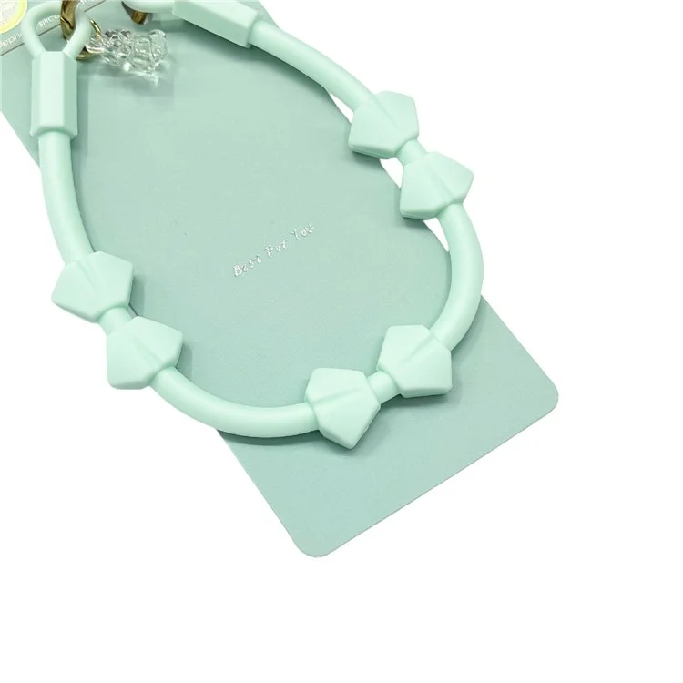 Silicone Butterfly Wrist Strap with Tether Tabs Cell Phone Cases Lanyard - Light Cyan