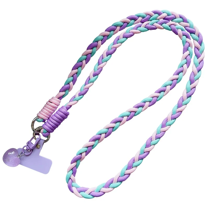 XSGCS Lanière de téléphone tendance à porter en bandoulière, en polyester tressé avec pendentif cœur - Style 6