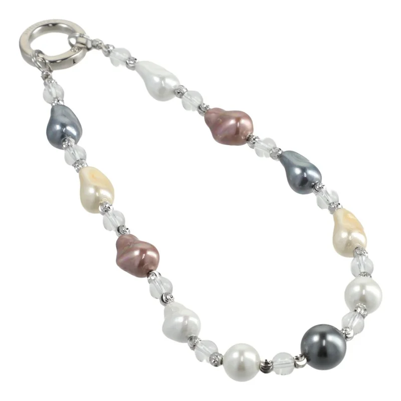 JAUCASE XA018 Baroque Pearl Phone Chain with Tether Tabs Stylish Portable Lanyard 30cm Length