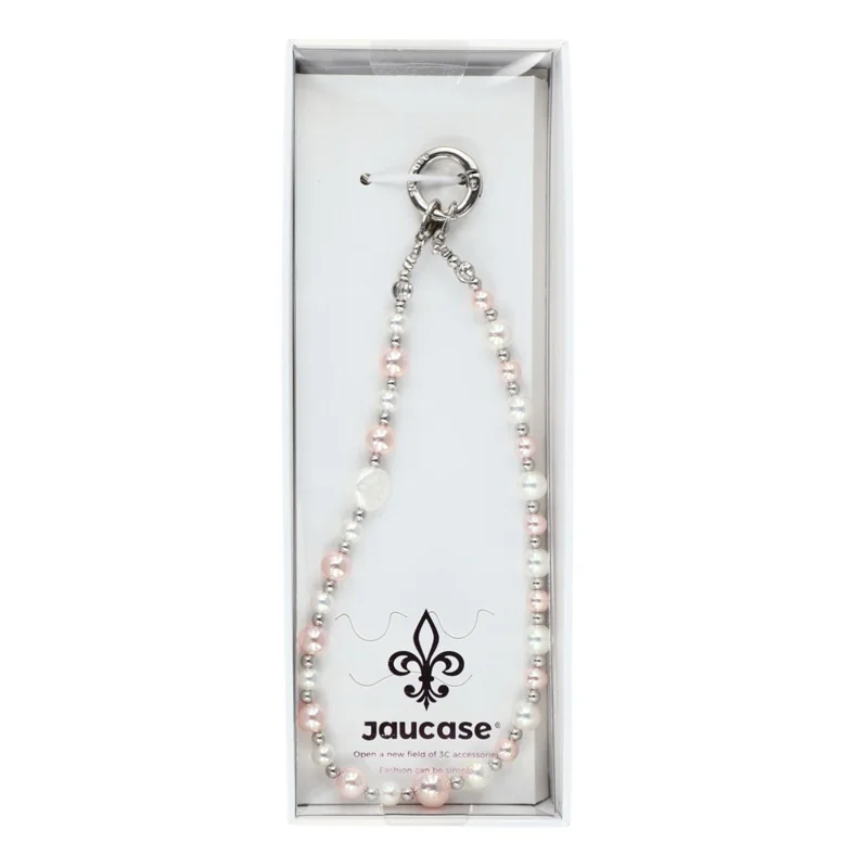 JAUCASE AJ037 Pearl Phone Chain with Tether Tabs Colorful Beads Strap 30cm Length