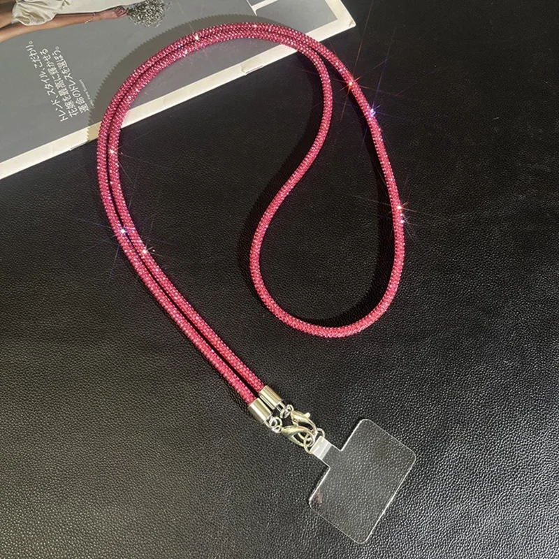 68 cm Handyhülle Umhängeband Crossbody Kette Luxus-Stil Anhänger Dekorative Trageband für Mobilgeräte - Rose