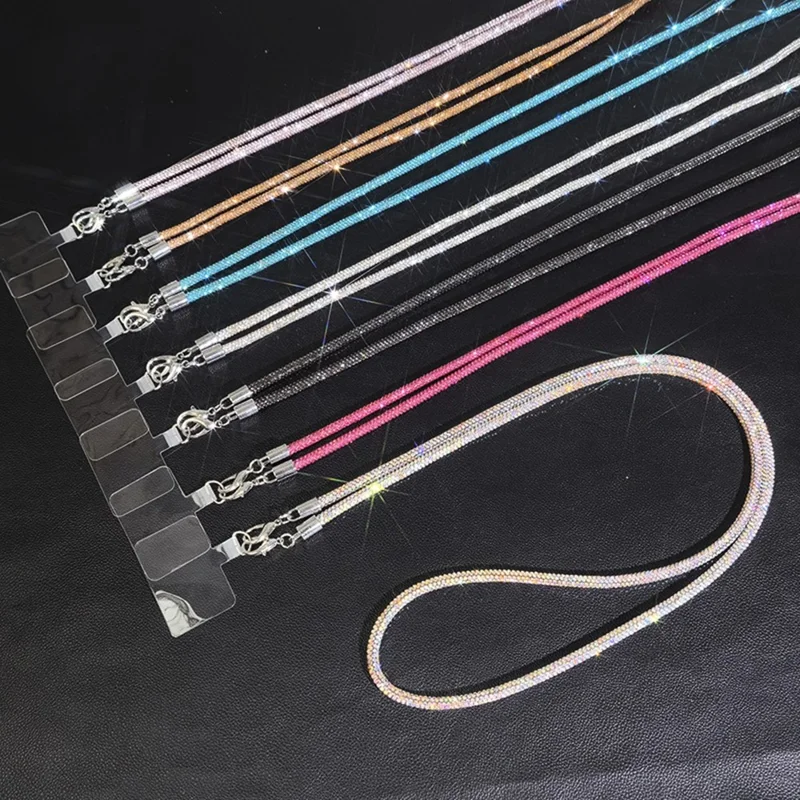 68 cm Handyhülle Umhängeband Crossbody Kette Luxus-Stil Anhänger Dekorative Trageband für Mobilgeräte - Rose