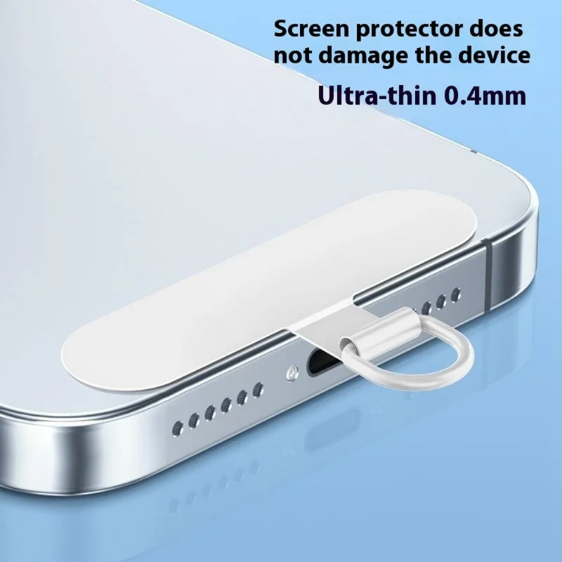 Stainless Steel Metal Phone Tether Tabs for Phone Cases Ultra Thin Universal Cellphone Lanyard Pad - Ivory White