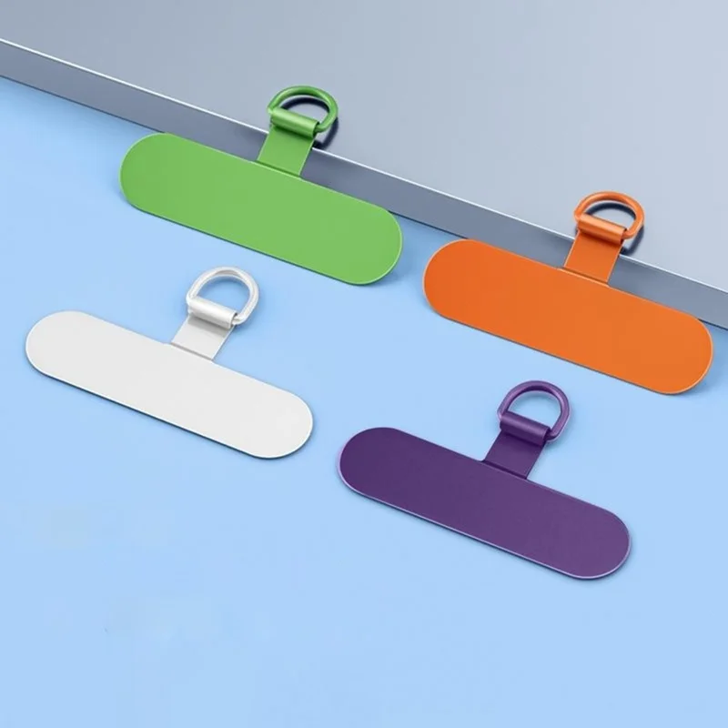 Stainless Steel Metal Phone Tether Tabs for Phone Cases Ultra Thin Universal Cellphone Lanyard Pad - Orange