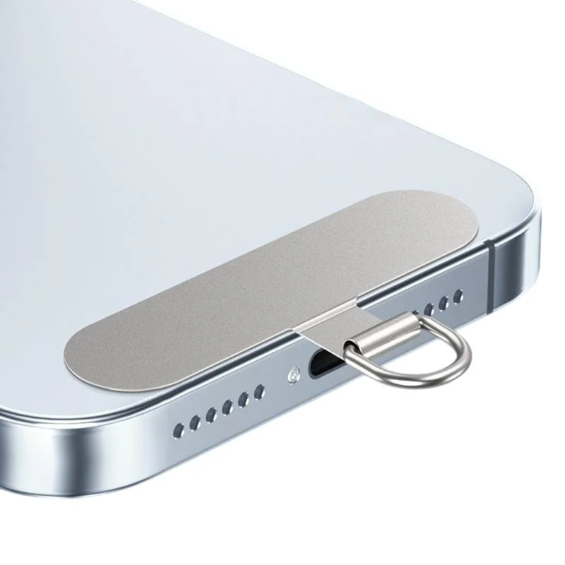 Stainless Steel Metal Phone Tether Tabs for Phone Cases, Lanyard Patch Ultra Thin Design - Steel Color