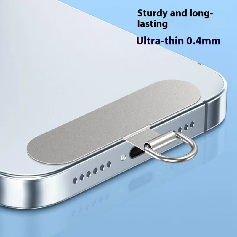 Stainless Steel Metal Phone Tether Tabs for Phone Cases, Lanyard Patch Ultra Thin Design - Steel Color