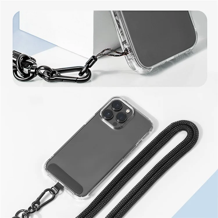Phone Lanyard Neck  /  Wrist Strap Multifunctional Anti-Drop Cell Phone Rope with Detachable Metal Buckle - White Purple / 30cm