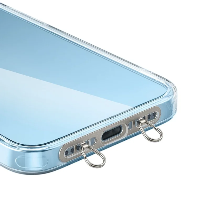 Pestañas de Acero Inoxidable para Teléfono con Doble Clip, Parche Ultrafino Antipérdida para Colgante de Móvil
