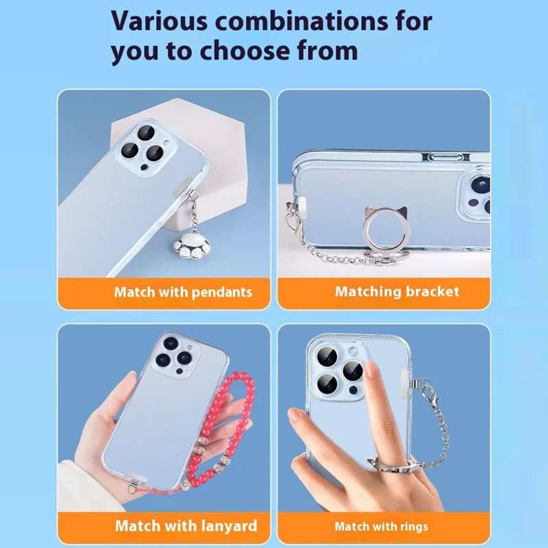 Mini Phone Case Tether Tabs Ultra Thin Metal Phone Lanyard Patch for Silent Hole / Charging Port - Ivory White