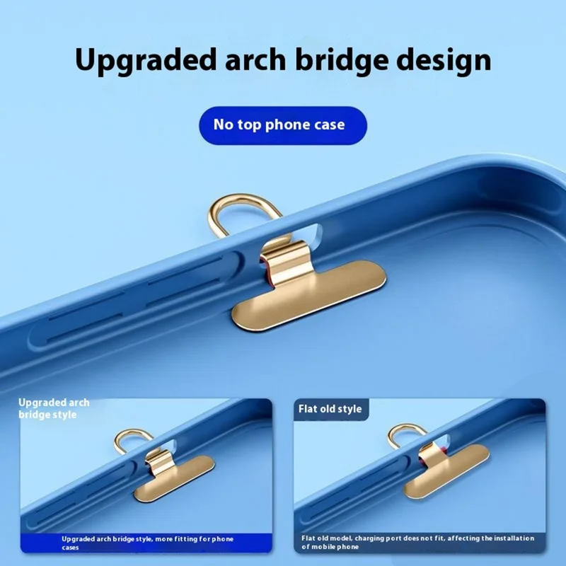 Mini Phone Case Tether Tabs Ultra Thin Metal Phone Lanyard Patch for Silent Hole / Charging Port - Ivory White