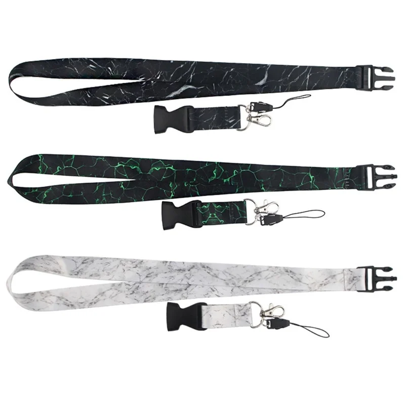 Marble Pattern Phone Lanyard ID Card Holder Neck Strap Mobile Phone Key Chain - AL3862