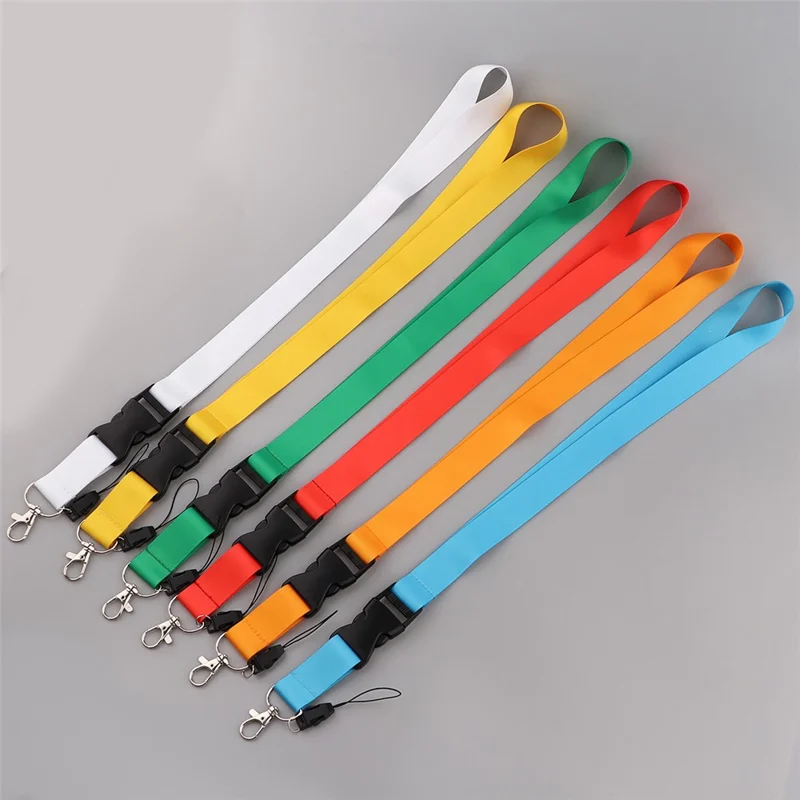 Solid Color Phone Lanyard ID Card Holder Neck Strap Mobile Phone Tag Key Chain - NR8602