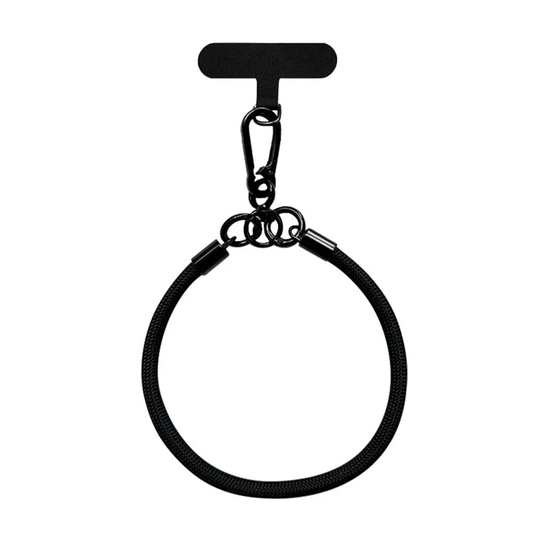 Phone Wrist Strap Short Braided Lanyard Detachable Anti-Lost Hanging Chain for Men / Women - Black