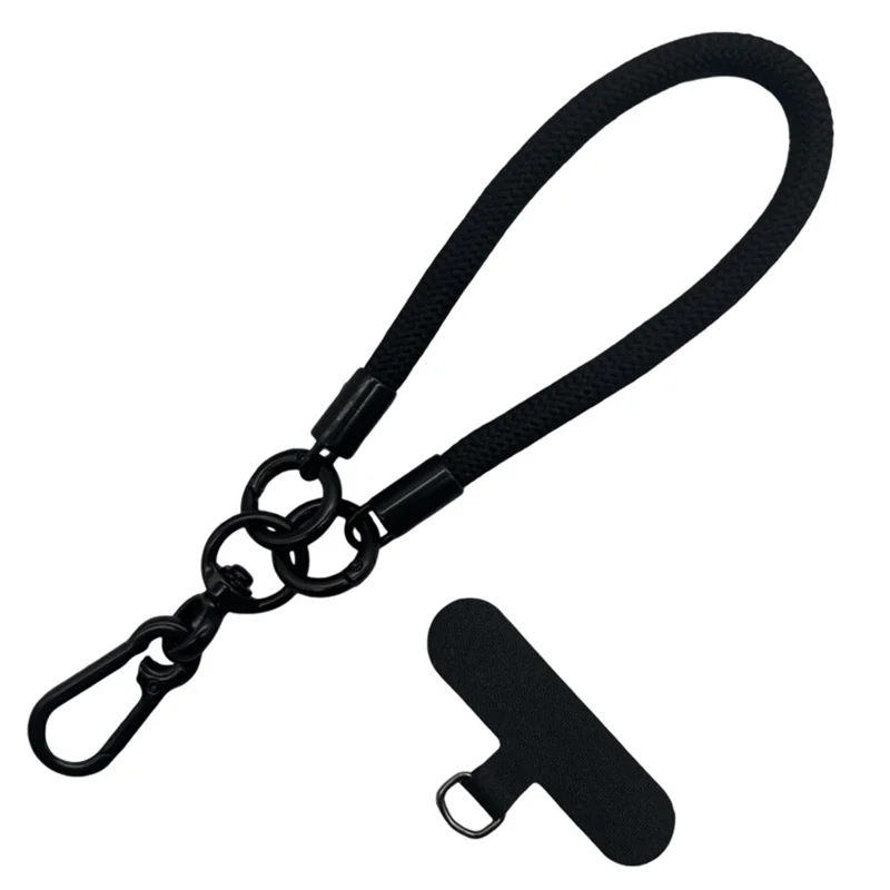 Phone Wrist Strap Short Braided Lanyard Detachable Anti-Lost Hanging Chain for Men / Women - Black