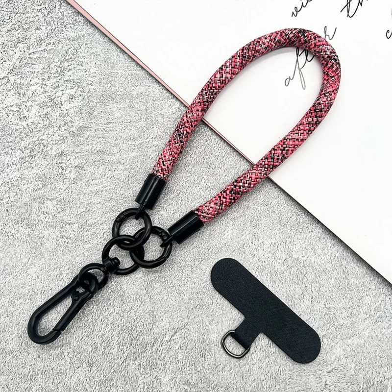 Phone Wrist Strap Short Braided Lanyard Detachable Anti-Lost Hanging Chain for Men / Women - Black