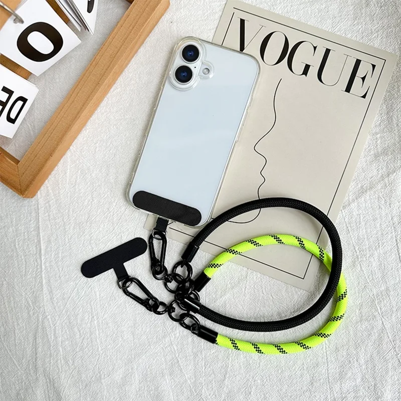Phone Wrist Strap Short Braided Lanyard Detachable Anti-Lost Hanging Chain for Men / Women - Black