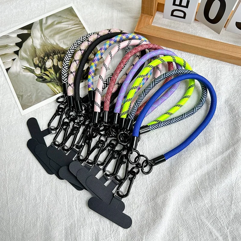 Phone Wrist Strap Short Braided Lanyard Detachable Anti-Lost Hanging Chain for Men / Women - Black
